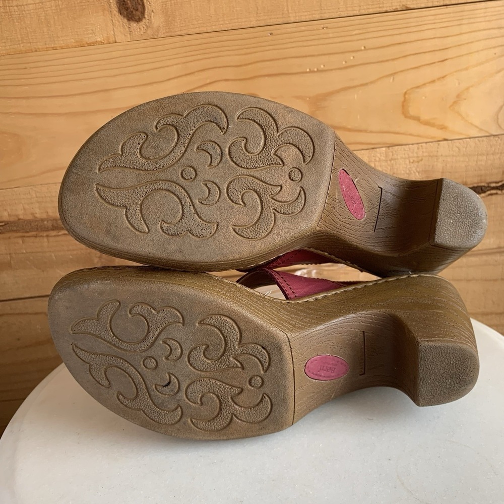 Born Timia Sandals Woman's EU 40.5 US 9 Leather Pink Raspberry Slingback Summer - Picture 5 of 6
